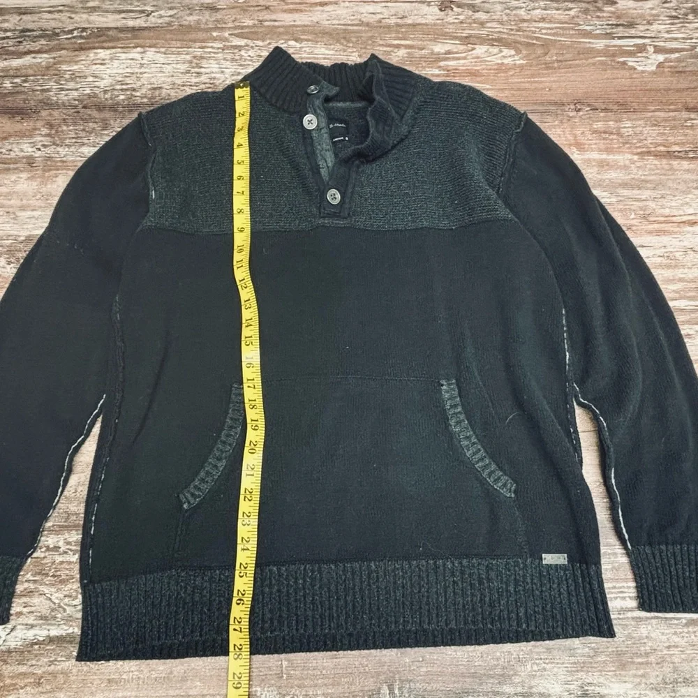 JB Holt Buckle | VGUC Quarter Button Barlow Lincoln Henley Sweater Black Large